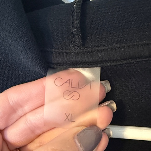 Calia Black ribbed Pullover Hoodie - Picture 2 of 5